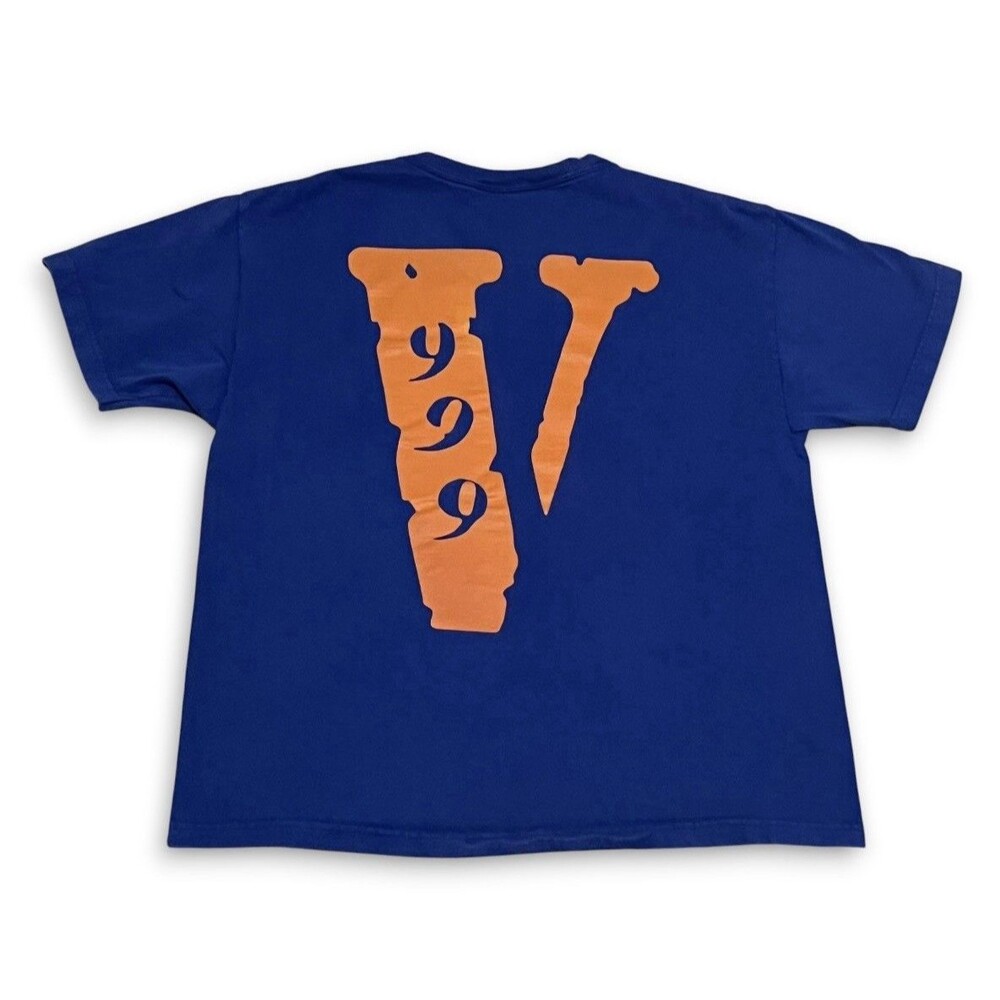 VLONE X Juice Wrld Legends Never Die 999 T-Shirt Sz L Blue Orange Official